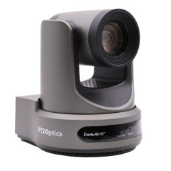 PTZOptics Link 4K, Dante AV-H IP PTZ camera, featuring 20X Optical Zoom, up to a 4K Resolution-grey