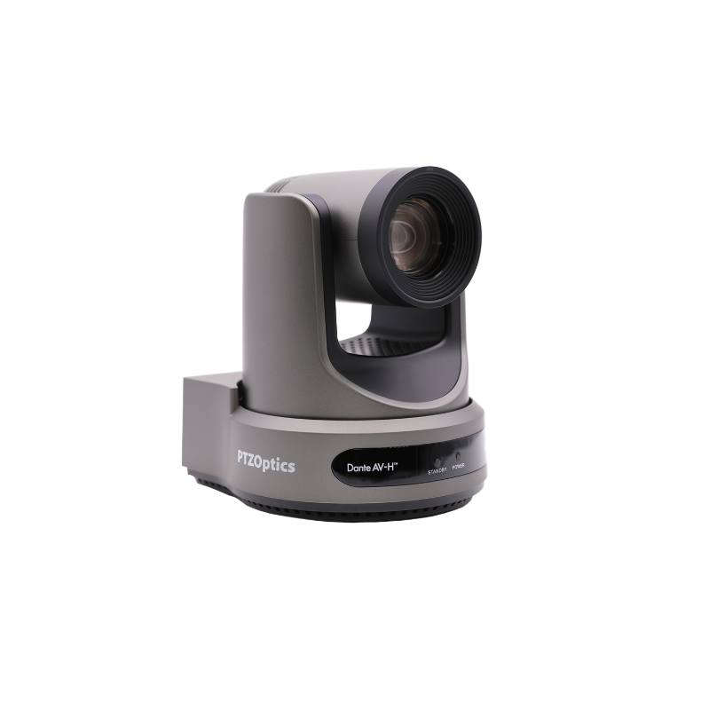 PTZOptics Link 4K, Dante AV-H IP PTZ camera, featuring 20X Optical Zoom, up to a 4K Resolution-grey