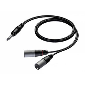 ProCab cable Stereo jack male > 2 x XLR male insert 1,5 m