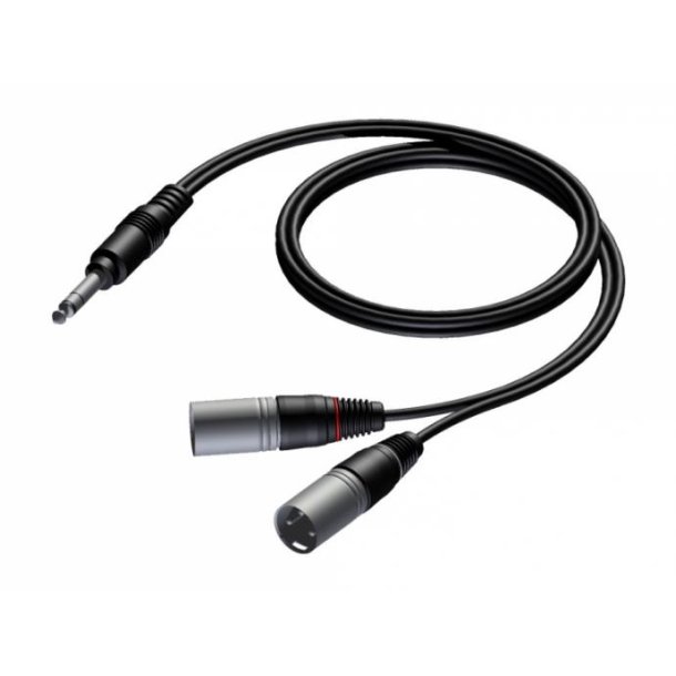 ProCab cable Stereo jack male > 2 x XLR male insert 1,5 m