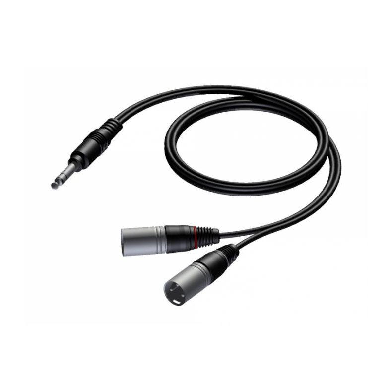 ProCab cable Stereo jack male > 2 x XLR male insert 1,5 m