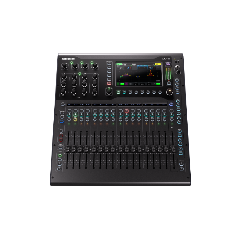 Allen &amp; Heath QU-5 Compact 38in/24out 96kHz Mixer, 17 motorized faders, 19"