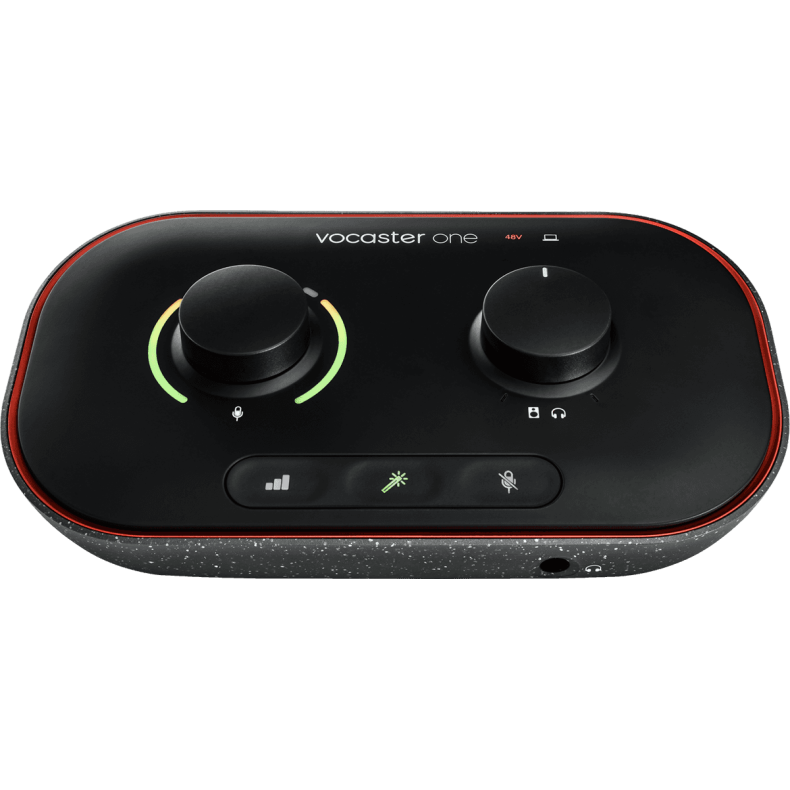 Focusrite Vocaster-One Podcaster interface, 1 mic, Stereo tele out, camera out