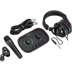 Focusrite Vocaster-One-Studio, Vocaster One with DM1 mic, HP60v head phones