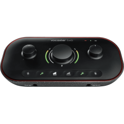 Focusrite Vocaster-Two Podcaster interface, 2 mic in, Stereo tele out, bluetooth, camera out