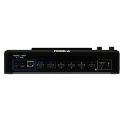 RGBlink Mini-mx Streaming Video Mixer. 4 HDMI 2.0 inputs, 2 HDMI 1.3 outputs, 4 audio in 2 audio out