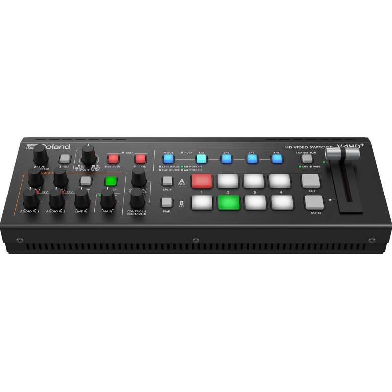 Roland V-1HD+ 4 channel HD Video Switcher-720P/1080I/1080P Formats, W. Scaler&amp; 2 MIC Pre-Amps