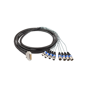 RTW Digital Snake Cable 4m - Snake cable 4 meter, distributes 25p-D-Sub-M to 4 x XLR-F and 4 x XLR-M