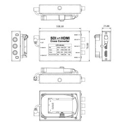 Seetec SCH Cross Converter 1 x SDI in, 2 SDI out + 1 x HDMI in, 1 x HDMI out, 1xPSU + battery plate