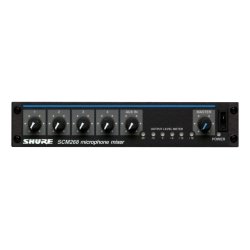 Shure SCM268 4-Channel Microphone Mixer, 12V phantom, line level input, mic/line-level output