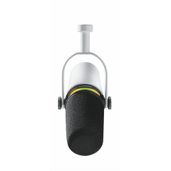 Shure MV7 dynamic podcast microphone WHITE with XLR outp (mount and 3m USB cable included) LED touch