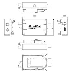 Seetec STH 1 xSDI in 1 x HDMI out converter + 1 x SDI loop out, 1xPSU + battery plate