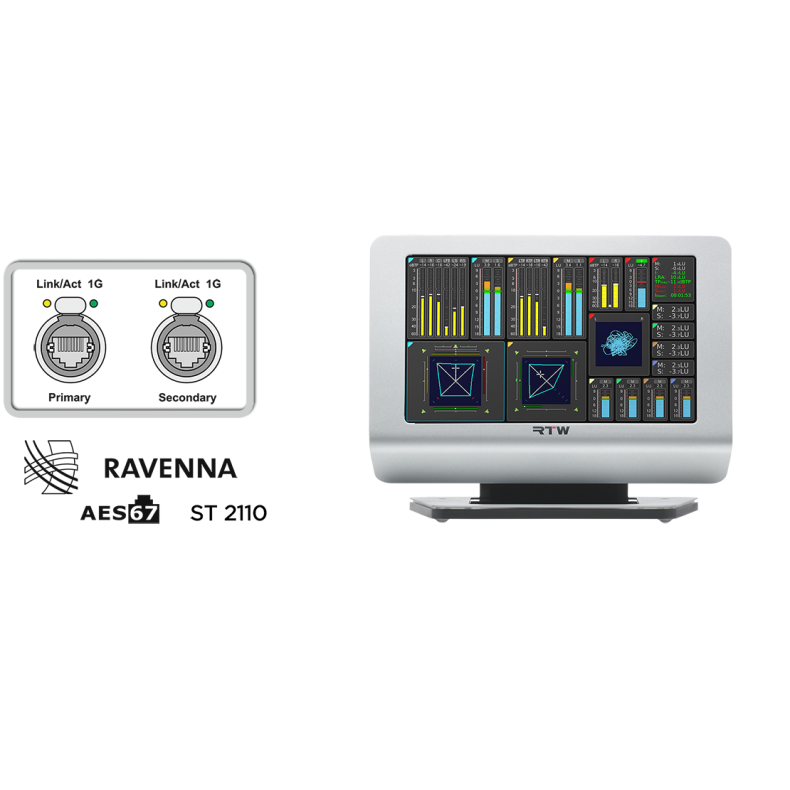 RTW TM7-RAV- 7" Desktop TouchMonitor for AoIP network based Post Production, TV Broadcast and Video 