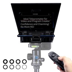 Feelworld TP2 8" portable Teleprompter up 8" Smartphone tablet prompter for DSLR camera record
