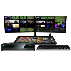 Vizrt TriCaster TC410 Plus Live Production including 4 M/E, up to 8 external inputs, and 4 mix out