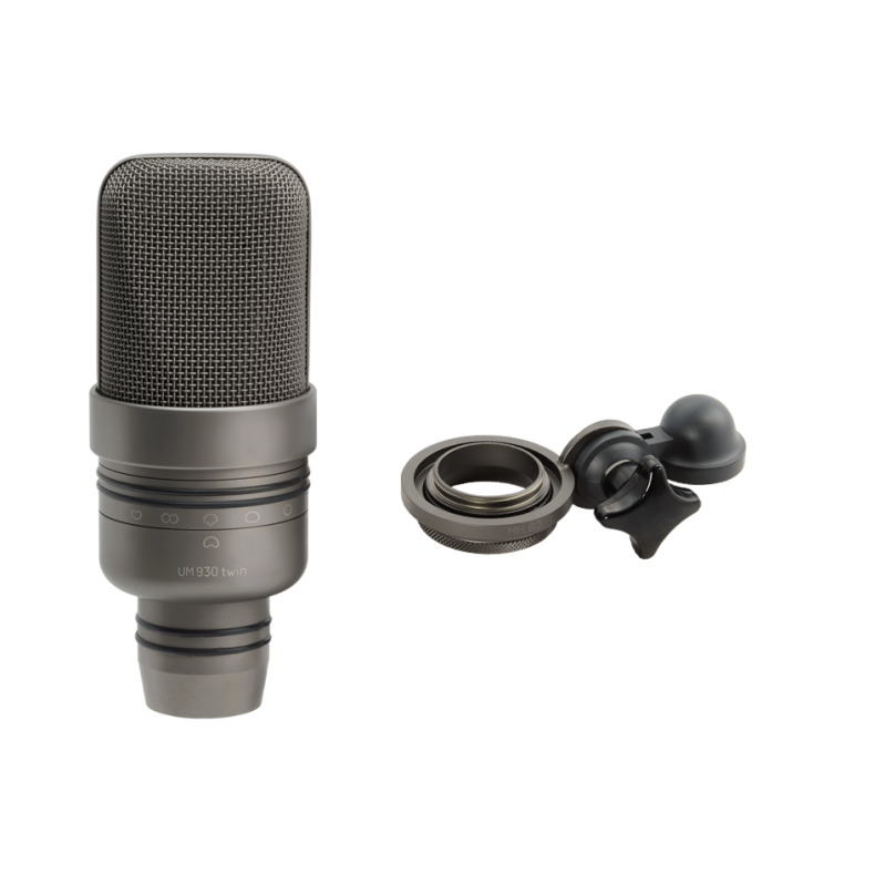 Microtech Gefell UM930 twin Microphone with microphoneholder and cable, dark Bronze