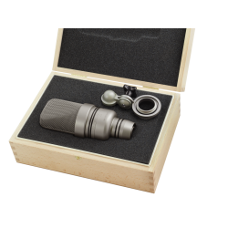 Microtech Gefell UM930 twin Microphone with microphone holder and cable, satin nickel