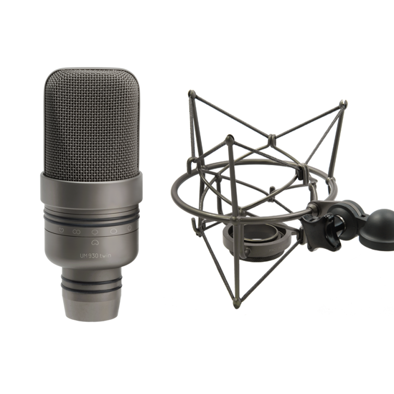 Microtech Gefell UM930 twin Microphone with schockmount and suitcase,  dark bronze