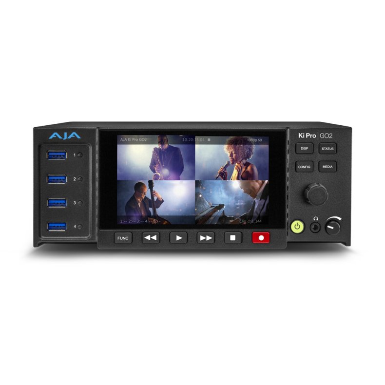 AJA Ki Pro GO2 H.264 Recorder and Player, 4 ch. portable H.265 (HEVC) and H.264 (AVC)