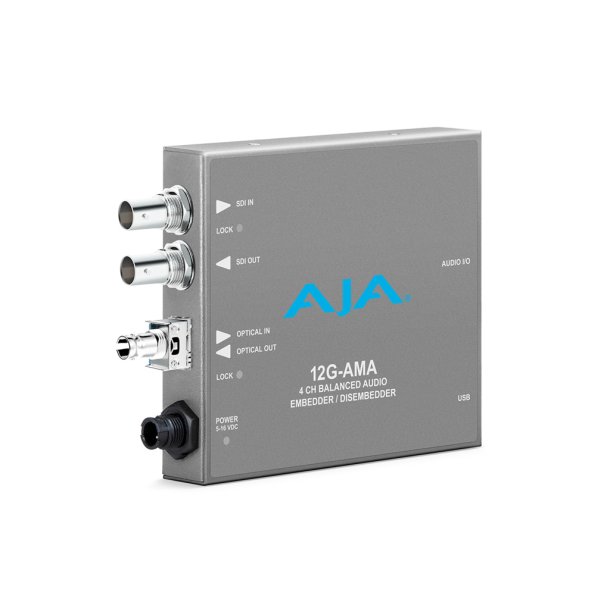 AJA 12G-AMA-T-ST 12G-SDI Input and Output up to 4K/UltraHD with ST Fiber Transmitter