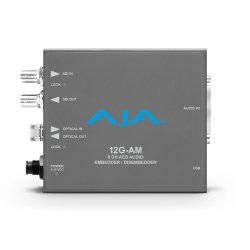 AJA 12G-AM-TR 12G-SDI 8-Channel AES Embedder/Disembedder with LC Fiber TR SFP