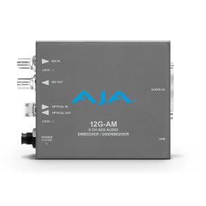 AJA 12G-AM-TR 12G-SDI 8-Channel AES Embedder/Disembedder with LC Fiber TR SFP