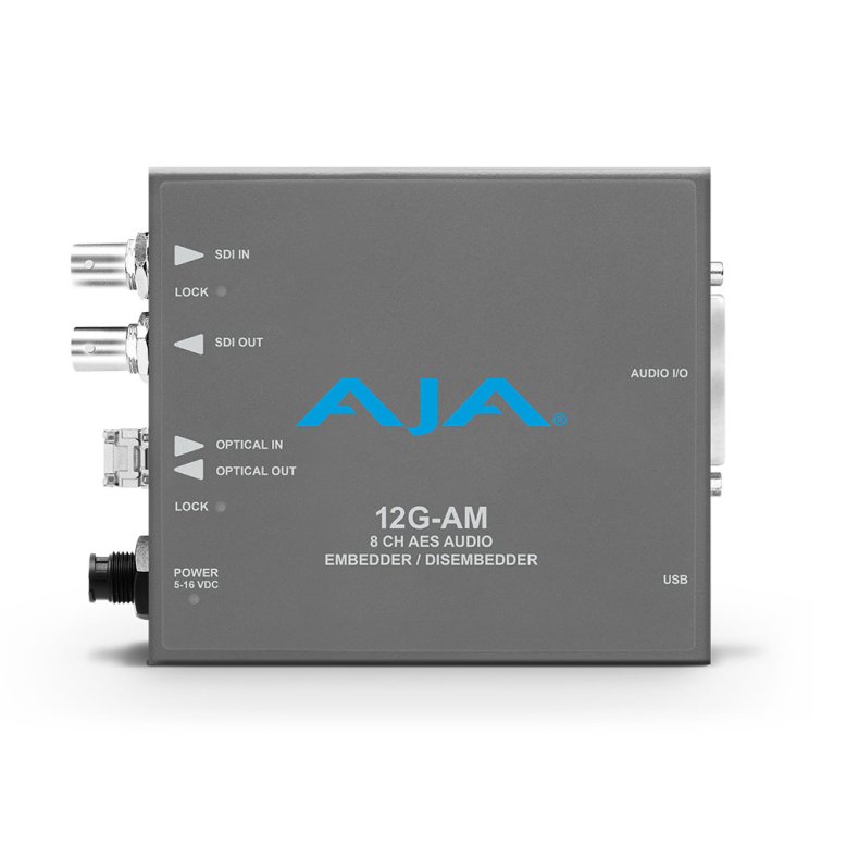 AJA 12G-AM-TR 12G-SDI 8-Channel AES Embedder/Disembedder with LC Fiber TR SFP