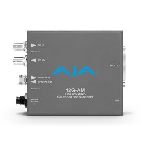 AJA 12G-AM-T 12G-SDI 8-Channel AES Embedder/Disembedder with LC Fiber Tx SFP