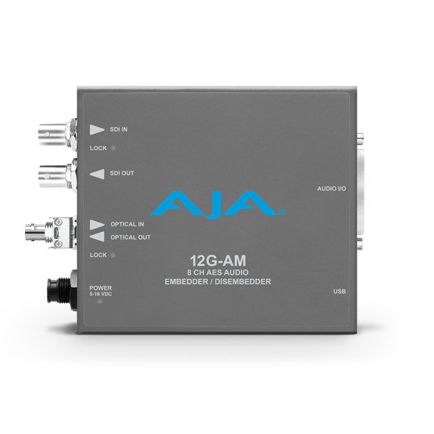 AJA 12G-AM-T-ST 12G-SDI 8-Channel AES Embedder/Disembedder with ST Fiber Tx SFP