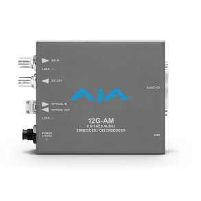 AJA 12G-AM-R 12G-SDI 8-Channel AES Embedder/Disembedder with LC Fiber Rx SFP