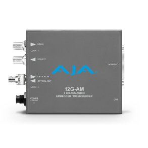 AJA 12G-AM-R-ST 12G-SDI 8-Channel AES Embedder/Disembedder with ST Fiber Rx SFP