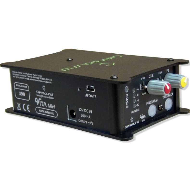 Glensound VITA Mini Compact Dante Beltpack Commentary Unit with Talkback