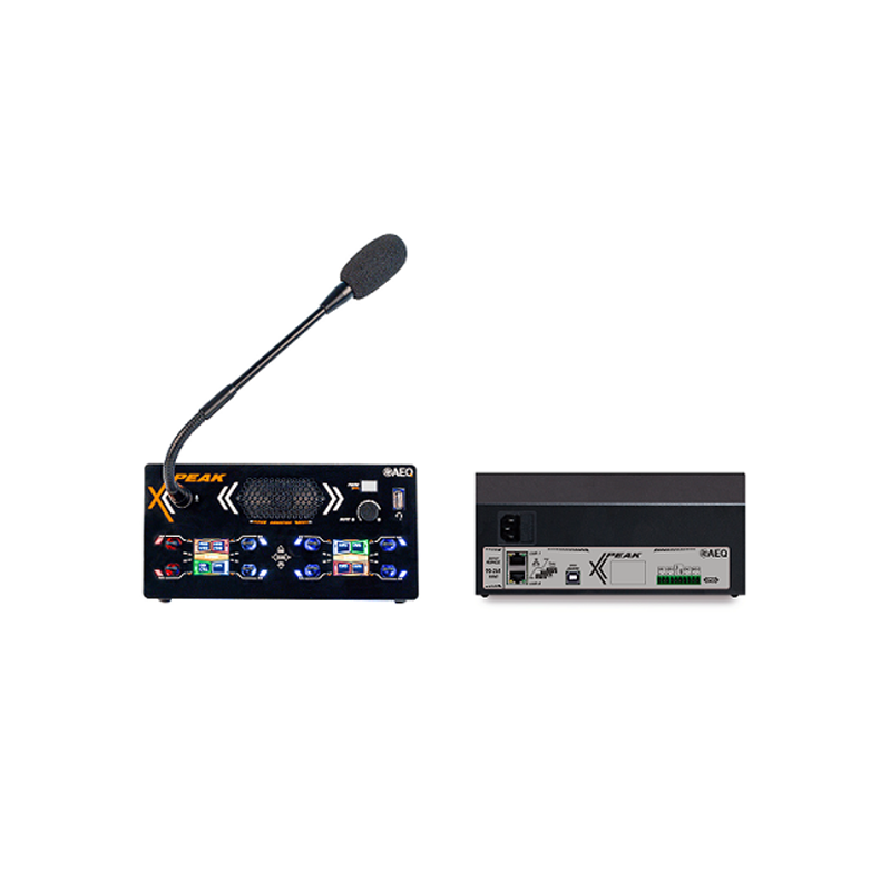 AEQ XPEAK D Desktop intercom user panel with 8 pageable 4way levers , 2 IP ports