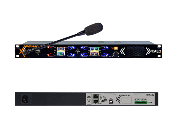 AEQ XPEAK R Rack-mounted intercom user panel with 8 pageable 4way ...
