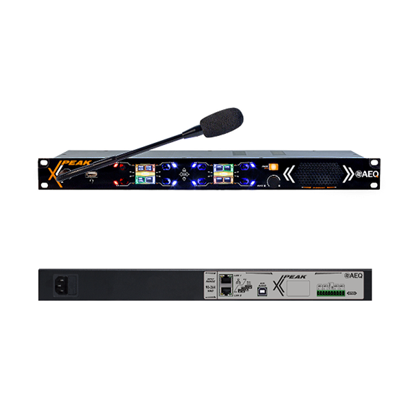 AEQ XPEAK R Rack-mounted intercom user panel with 8 pageable  4way levers