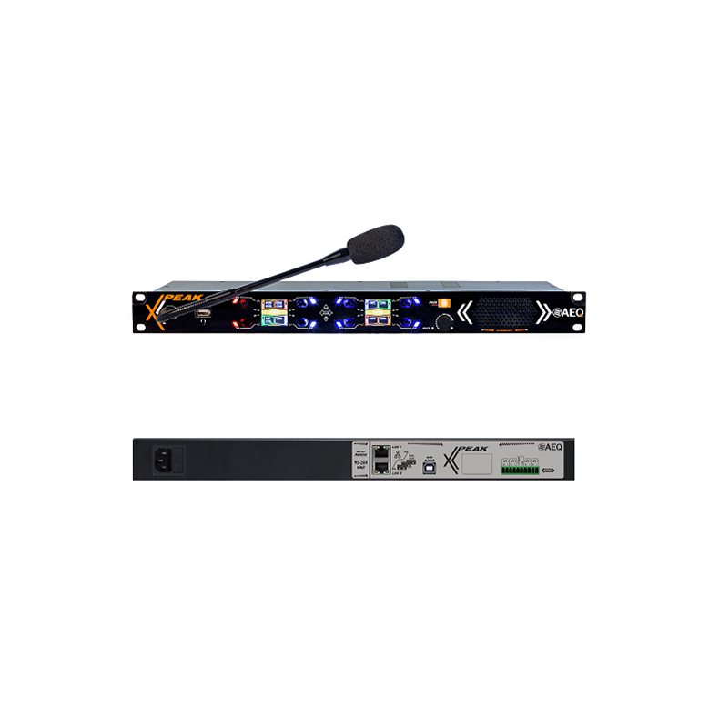 AEQ XPEAK R Rack-mounted intercom user panel with 8 pageable  4way levers