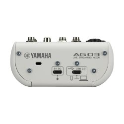 Yamaha AG03MK2W 3 ch live streaming mixer with USB audio I/F. Sofware bundled. White.