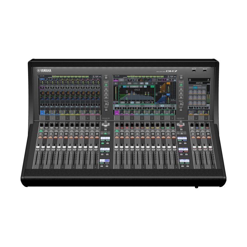 Yamaha DM7 Digital mixing console, 120 inputs, 48 MIX, 12 Matrix, 2 Stereo. Dante 144 ch I/O. 28 fad