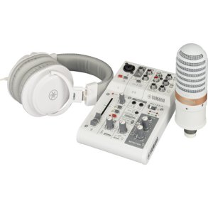 Yamaha Live streaming pack: AG03KK2/YCM01 mic/YH-MT1 headphones. White.
