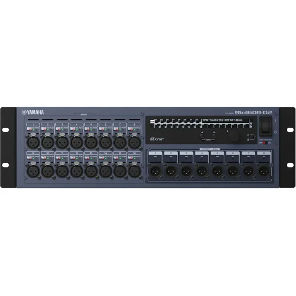 Yamaha RIO1608-D2 New generation Dante rack I/O, 16 mic/line in - 8 line out.