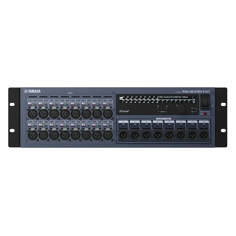 Yamaha RIO1608-D2 New generation Dante rack I/O, 16 mic/line in - 8 line out.