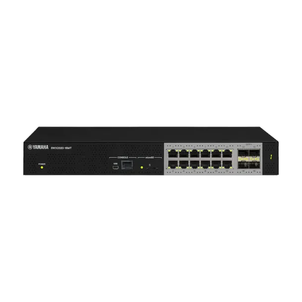 Yamaha SWX 2320 L2 Intelligent switch with 16 ports. 12 multi-gigabit ports and 4 SFP+ ports.