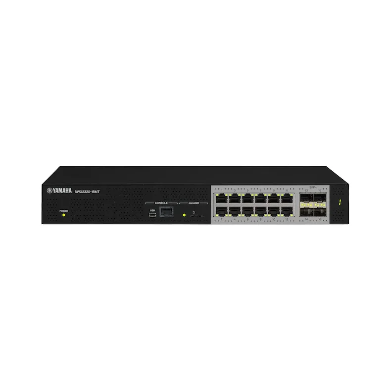 Yamaha SWX 2320 L2 Intelligent switch with 16 ports. 12 multi-gigabit ports and 4 SFP+ ports.
