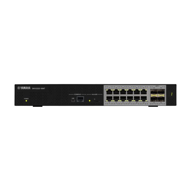 Yamaha SWX3220 L3 Standard switch with 16 ports. 12 multi-gigabit ports and 4 SFP+ ports.