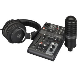 Yamaha Live streaming pack: AG03KK2/YCM01 mic/YH-MT1 headphones. Black.