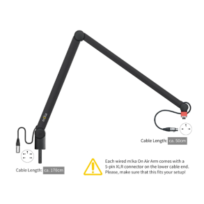 Yellowtec YT3705 m!ka On Air Microphone Arm XL black with XLR Connectors