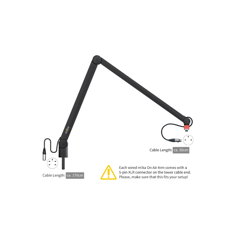 Yellowtec YT3705 m!ka On Air Microphone Arm XL black with XLR Connectors