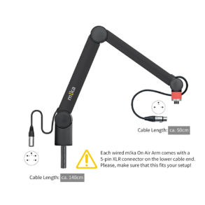 Yellowtec YT3505 m!ka On Air Microphone Arm XS black with XLR Connectors