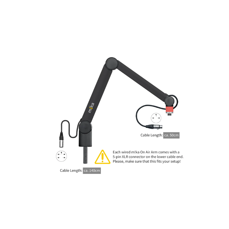 Yellowtec YT3505 m!ka On Air Microphone Arm XS black with XLR Connectors