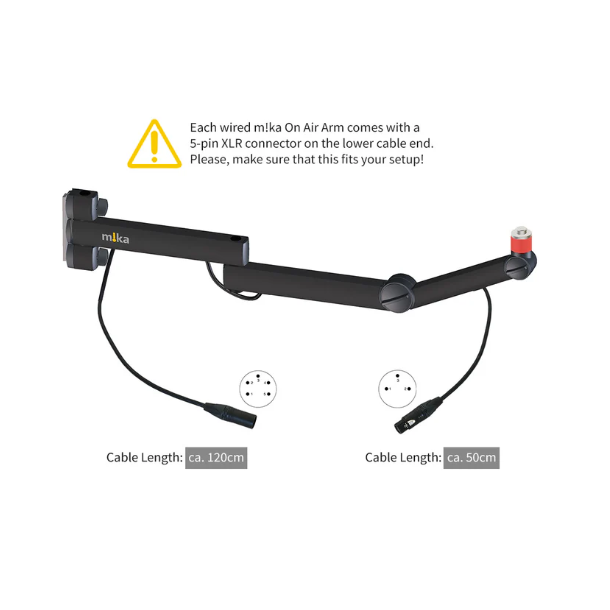 Yellowtec YT3208 m!ka On Air Microphone Arm TV black with installed XLR-connectors 